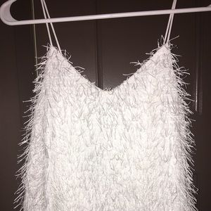White fringe tank top